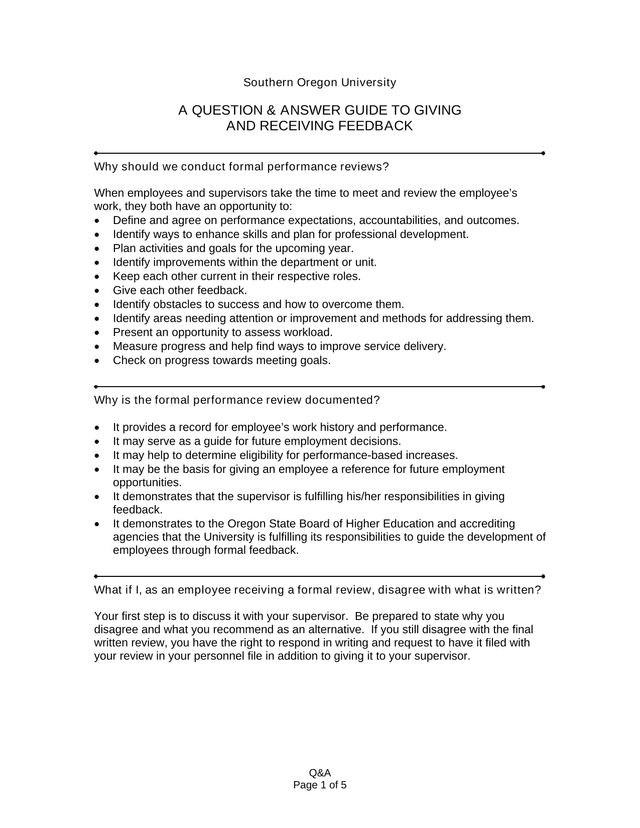 A Question  Answer Guide To Giving And Receiving Feedback screenshot