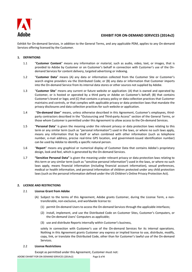 Exhibit For On Demand Services (2014v2) screenshot