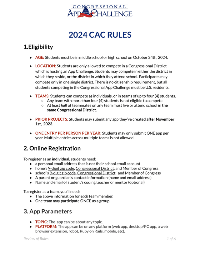 2024 CAC RULES screenshot