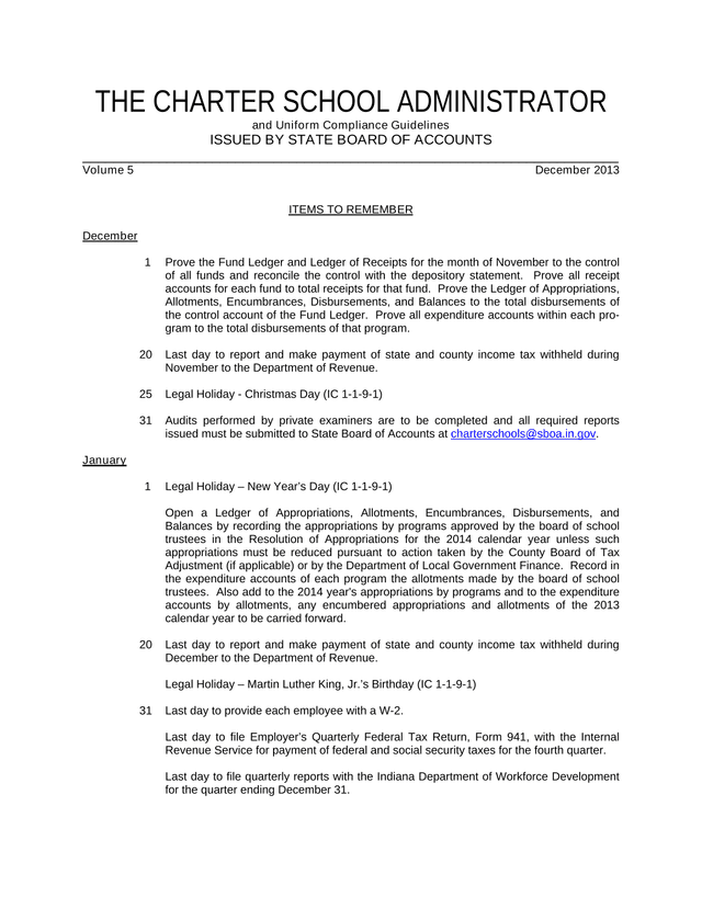 The Charter School Administrator And Uniform Compliance Guidelines screenshot