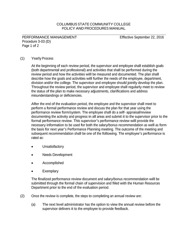 Performance Management Policy And Procedures screenshot