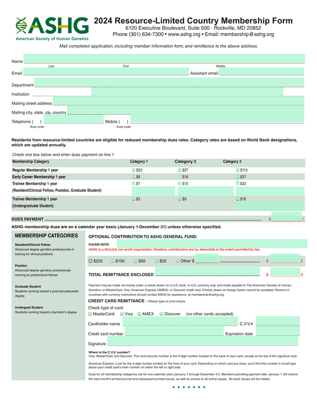 2024 Resource Limited Country Membership Form screenshot