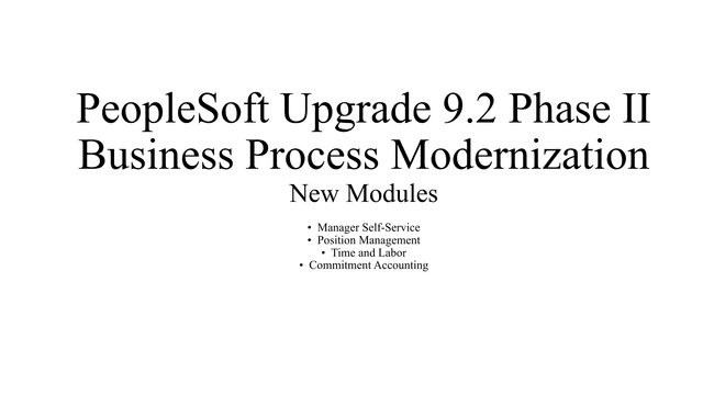 PeopleSoft Upgrade 9.2 Phase II Business Process Modernization screenshot