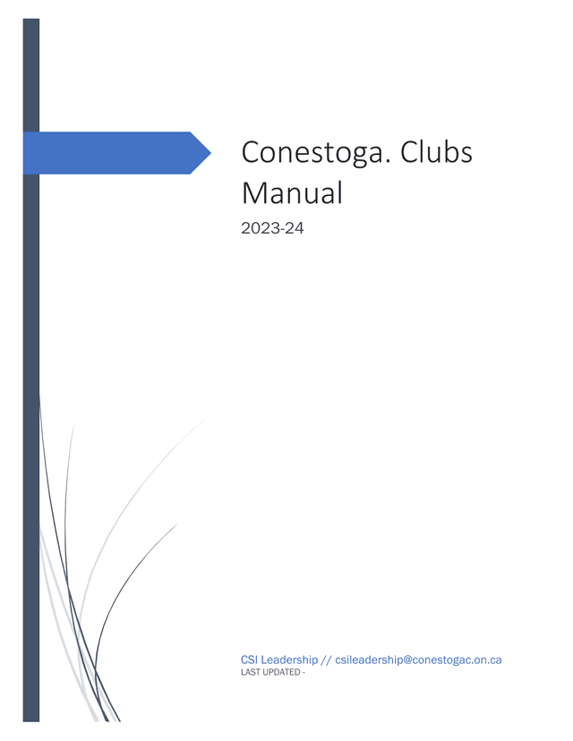 Conestoga Clubs Manual 2023 24 screenshot