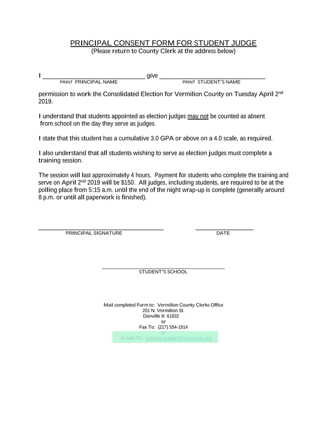Principal Consent Form For Student Judge screenshot