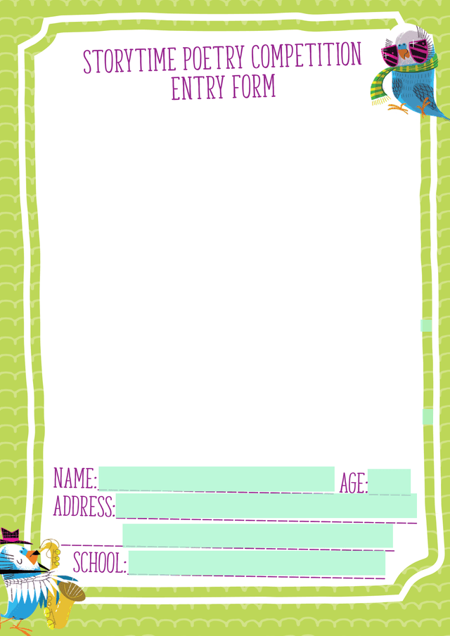 Storytime Poetry Competition Entry Form screenshot