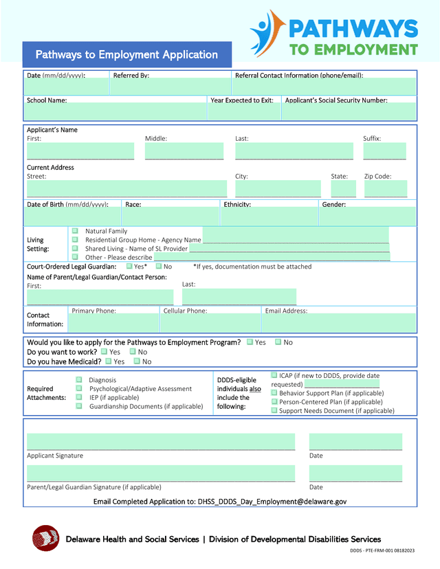 Pathways To Employment Application screenshot