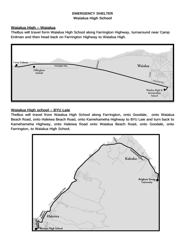 Emergency Shelter Bus Routes screenshot