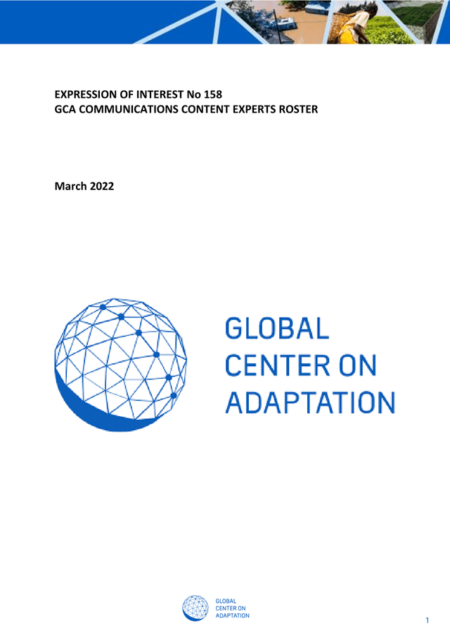 Expression Of Interest No 158   GCA Communications Content Experts Roster screenshot