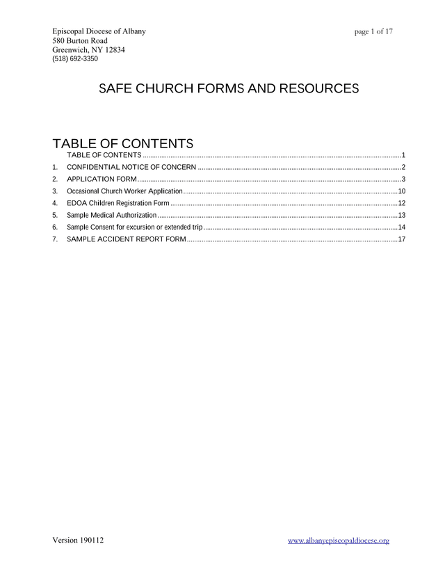 Safe Church Forms And Resources screenshot