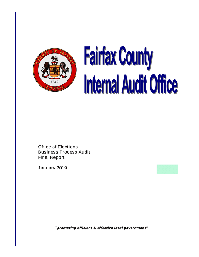 Office Of Elections Business Process Audit Final Report screenshot