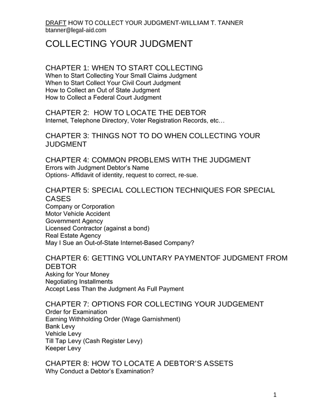 DRAFT HOW TO COLLECT YOUR JUDGMENT screenshot