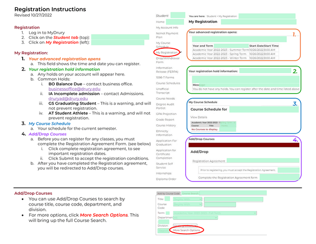 Registration Instructions screenshot