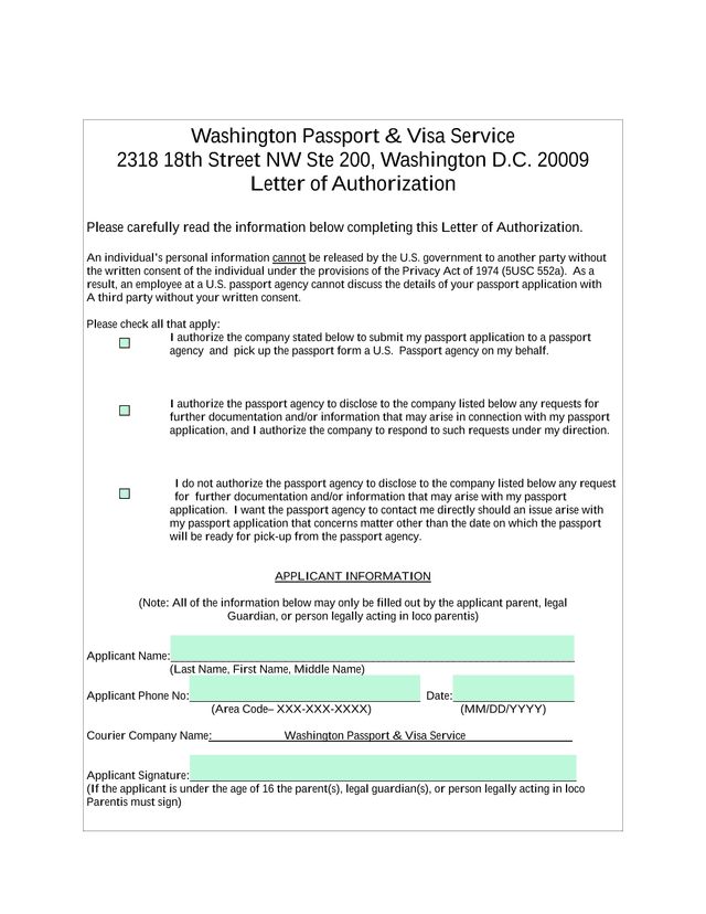 Letter Of Authorization screenshot
