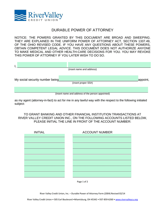 Durable Power Of Attorney screenshot