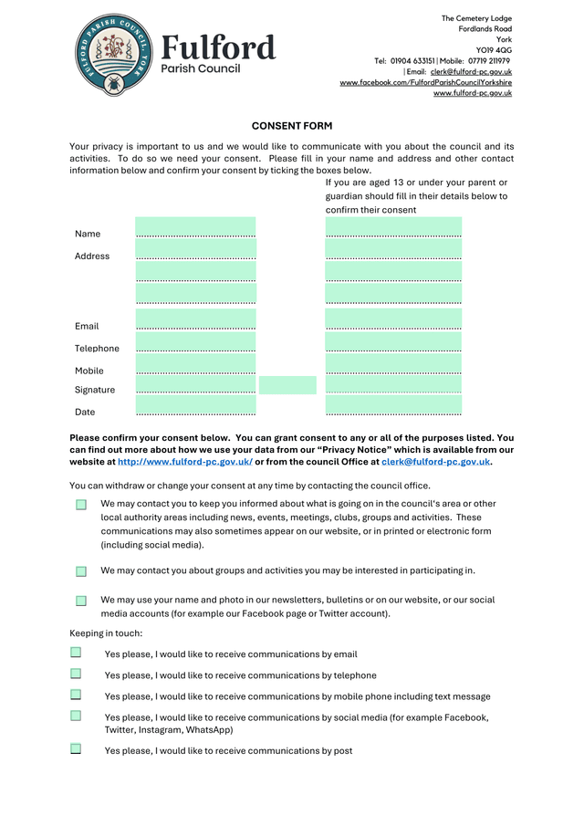 Consent Form screenshot