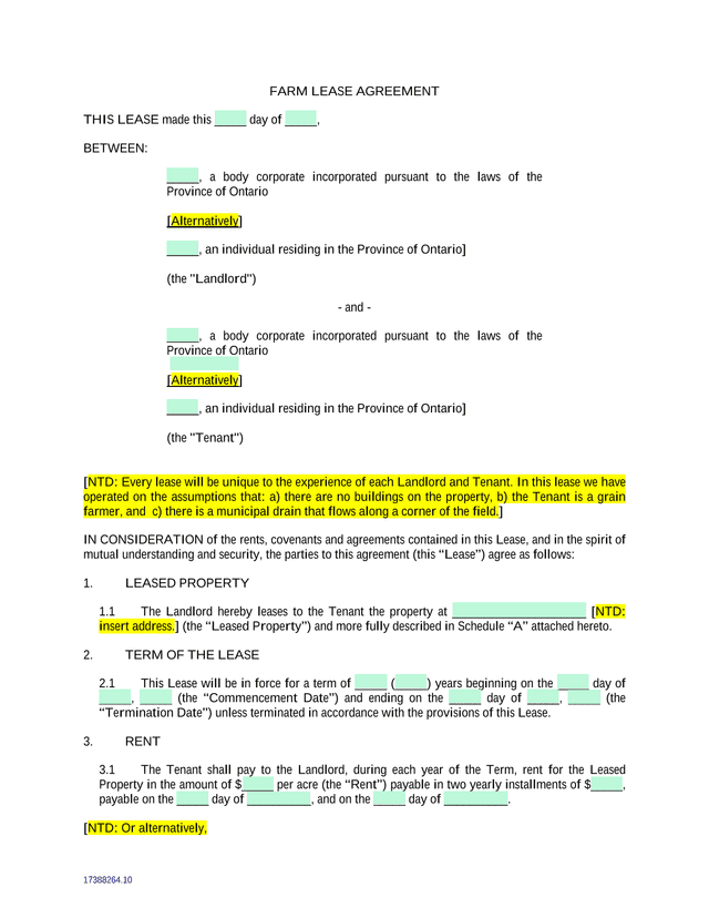 FARM LEASE AGREEMENT screenshot