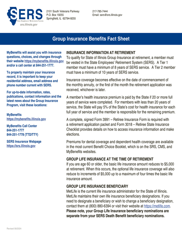 Insurance Information At Retirement screenshot