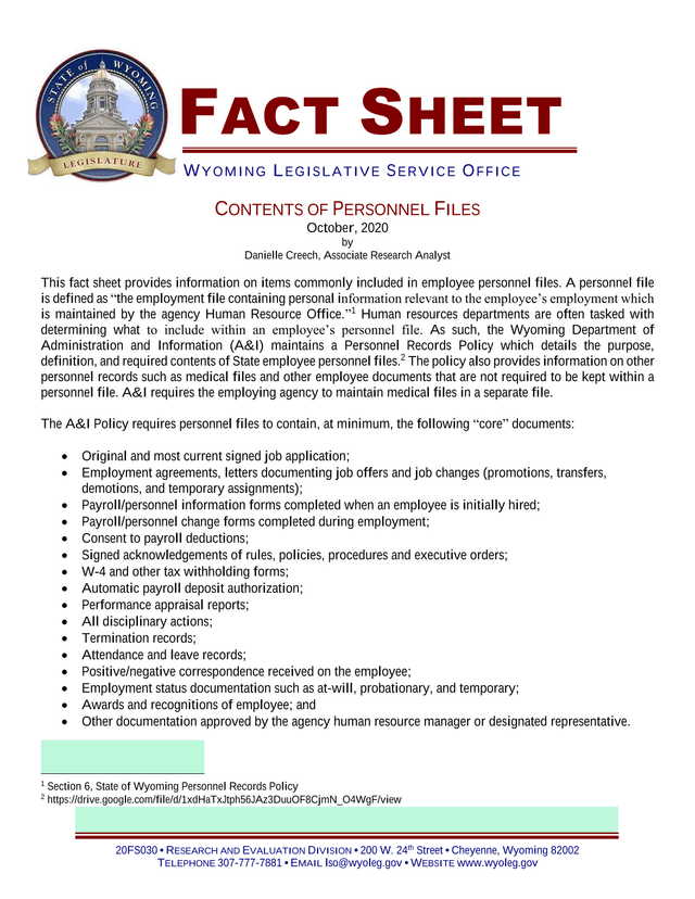 Contents Of Personnel Files screenshot