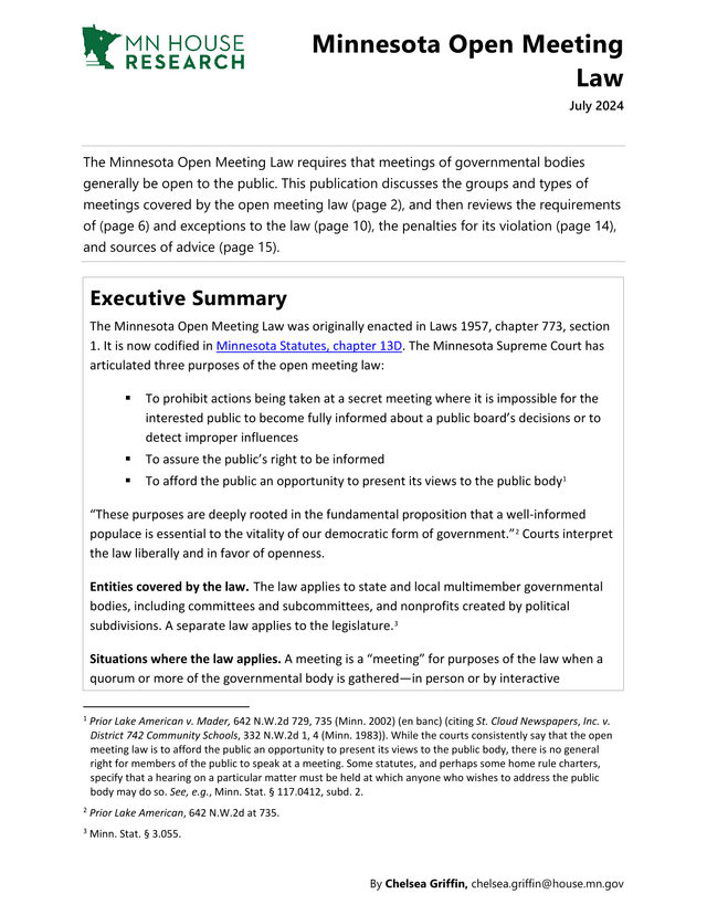 Minnesota Open Meeting Law screenshot