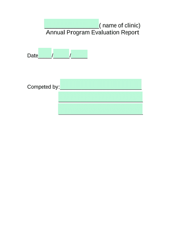 Annual Program Evaluation Report screenshot