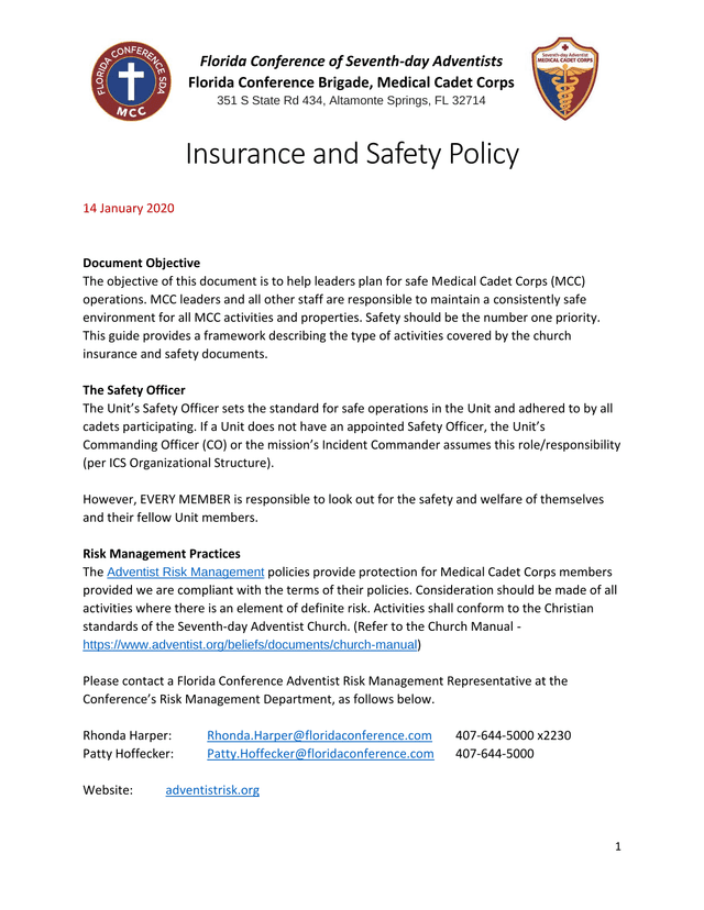 Insurance And Safety Policy screenshot