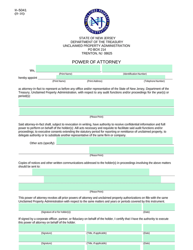 Power Of Attorney Form screenshot