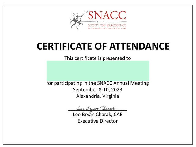 Certificate Of Attendance screenshot