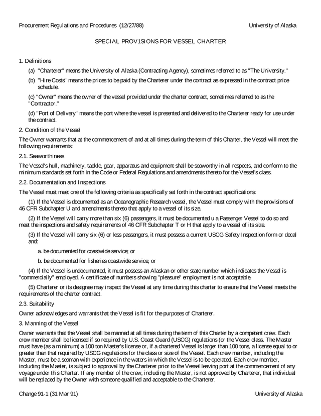 Procurement Regulations And Procedures For Vessel Charter screenshot