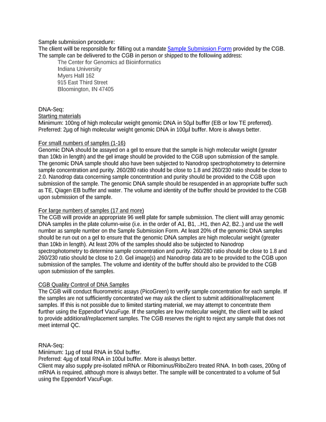 Sample Submission Form screenshot