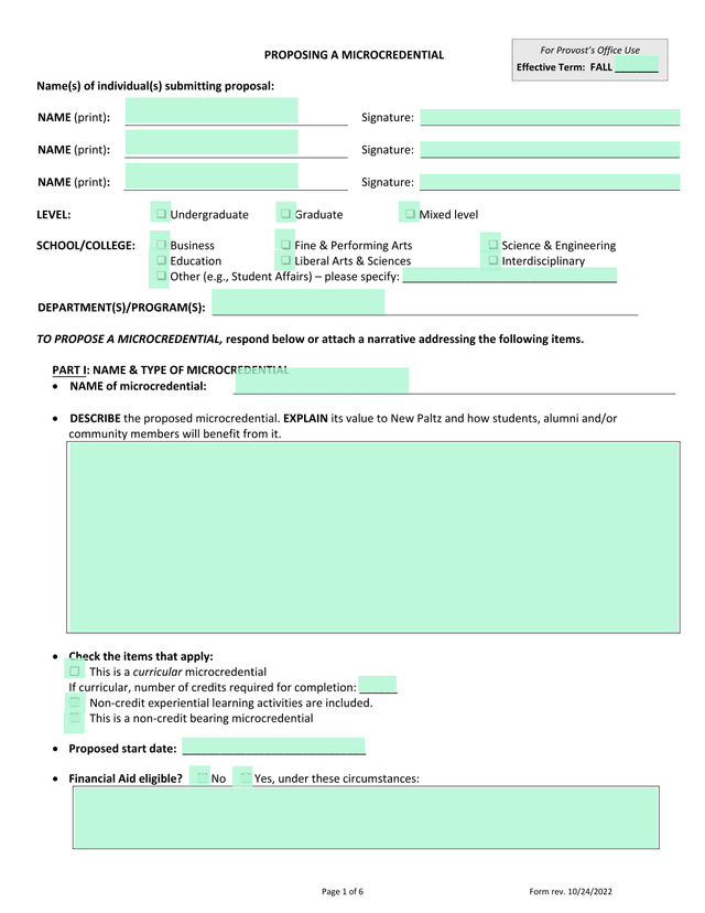 Proposing A Microcredential screenshot
