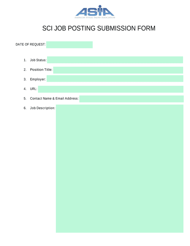 SCI Job Posting Submission Form screenshot
