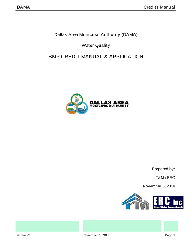 DAMA Credits Manual screenshot