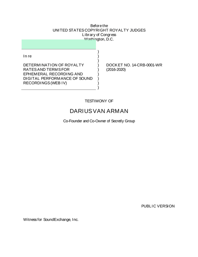 Testimony Of Darius Van Arman screenshot