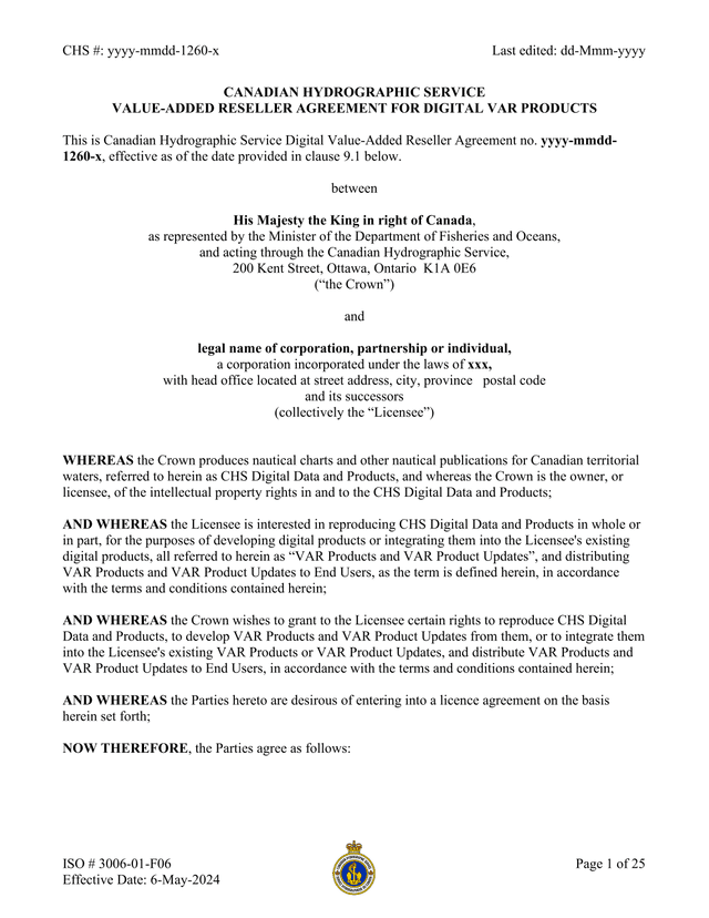 Value Added Reseller Agreement For Digital VAR Products screenshot