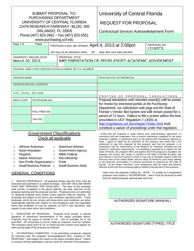 Request For Proposal Implementation Of PeopleSoft Academic Advisement screenshot