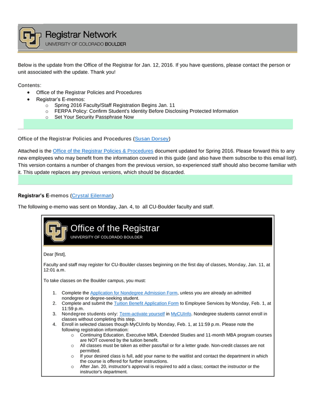 Office Of The Registrar Policies And Procedures screenshot