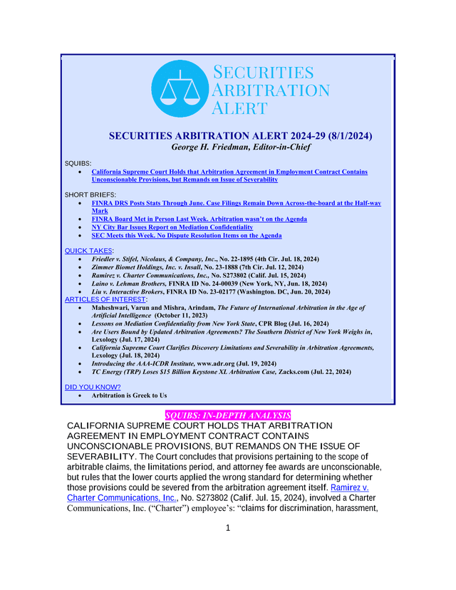 SECURITIES ARBITRATION ALERT 2024 29 screenshot