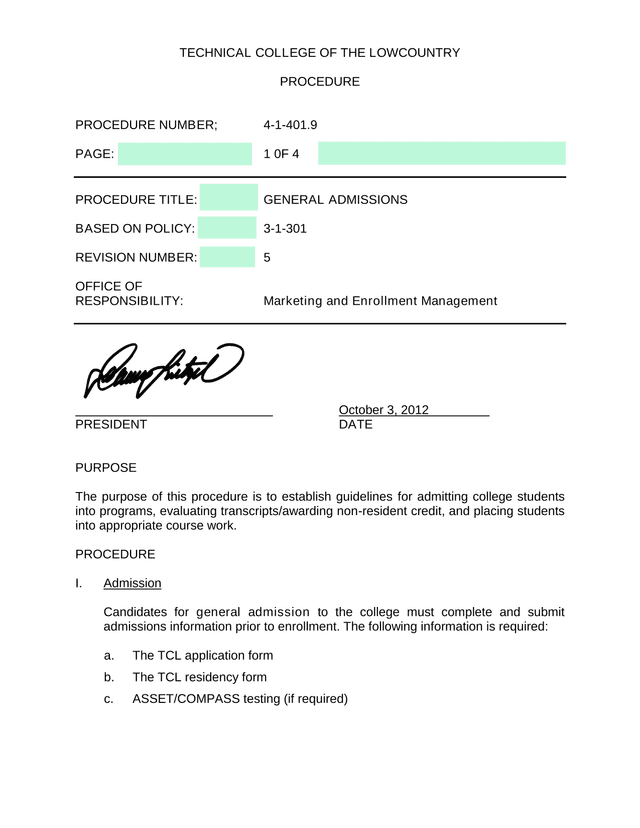 GENERAL ADMISSIONS screenshot