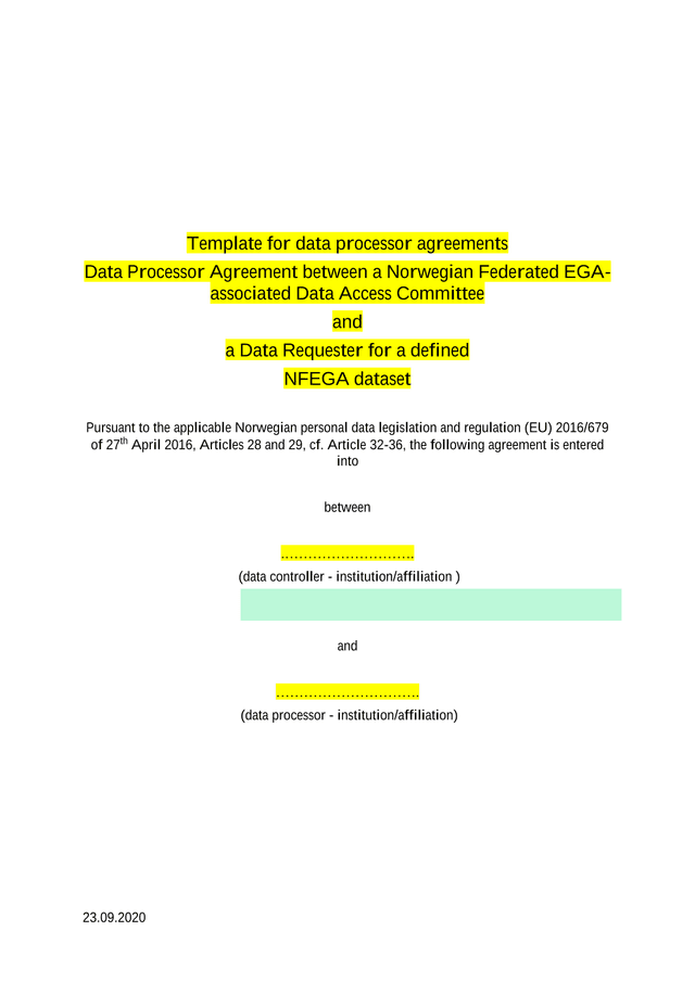 Template For Data Processor Agreements screenshot