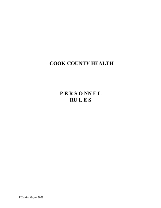 Cook County Health Personnel Rules screenshot