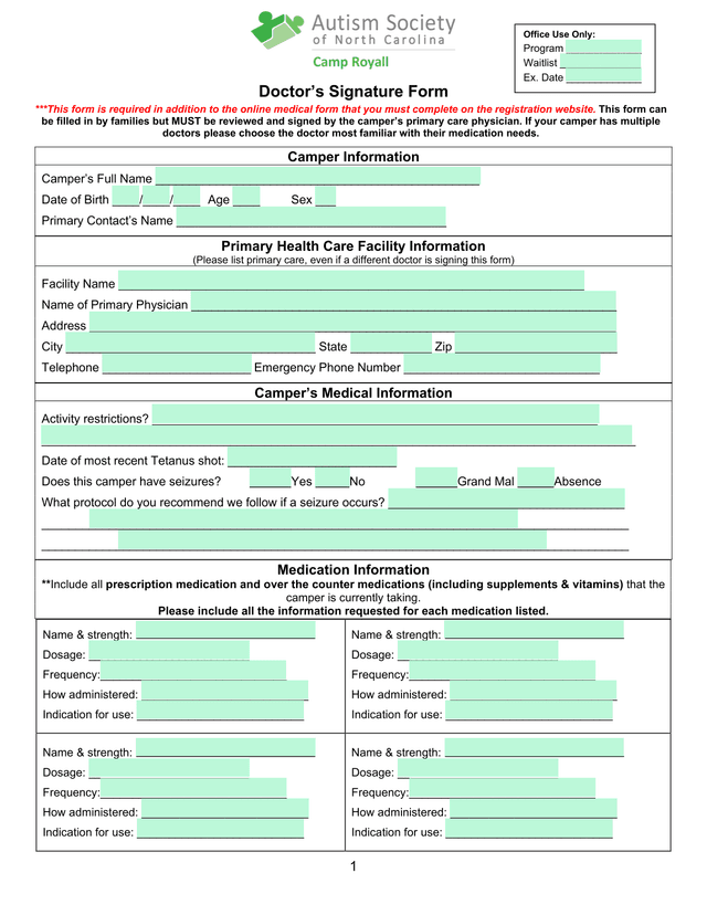 DoctorS Signature Form screenshot