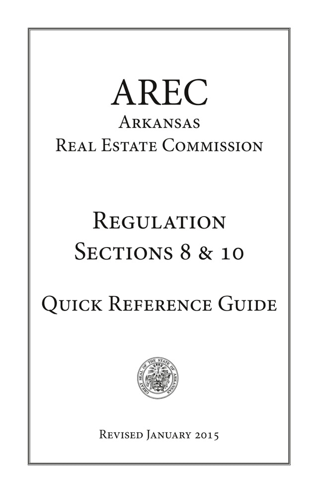 AREC Regulation Sections 8  10 Quick Reference Guide screenshot