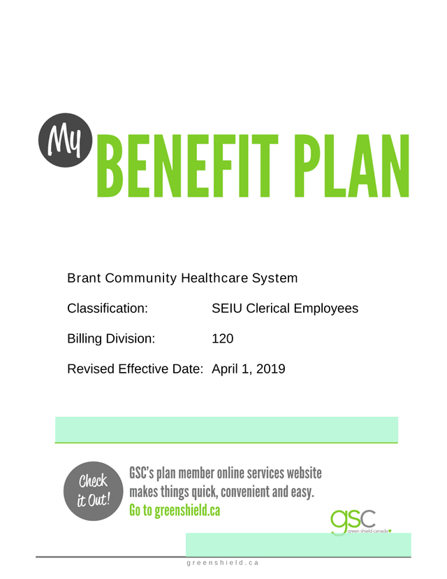 My Benefit Plan Summary screenshot
