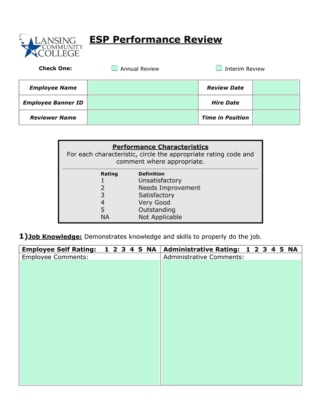 ESP Performance Review screenshot