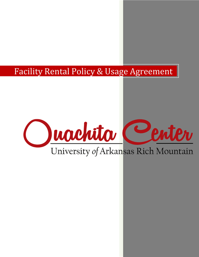 Facility Rental Policy  Usage Agreement screenshot