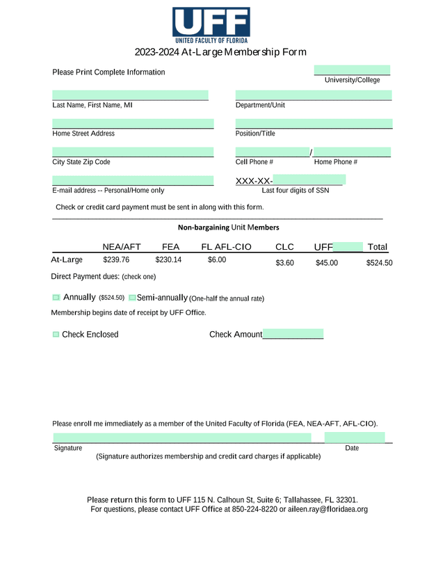 2023 2024 At Large Membership Form screenshot