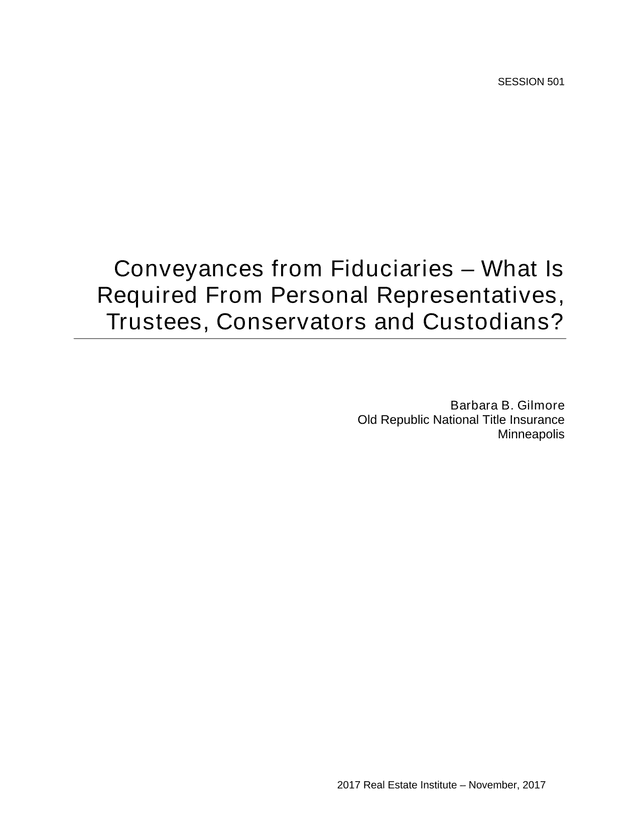 SESSION 501 Conveyances From Fiduciaries screenshot