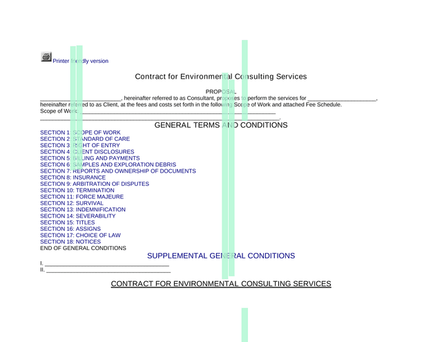 Contract For Environmental Consulting Services screenshot