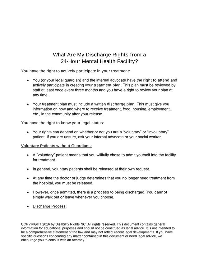 What Are My Discharge Rights From A 24 Hour Mental Health Facility screenshot